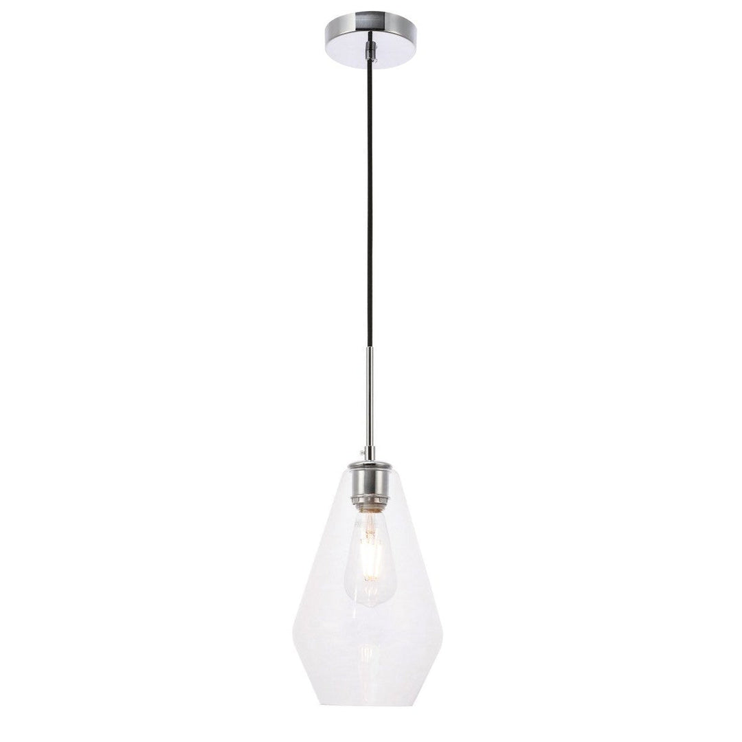 Elegant Gene LD2260C Pendant Light - Chrome And Clear Glass