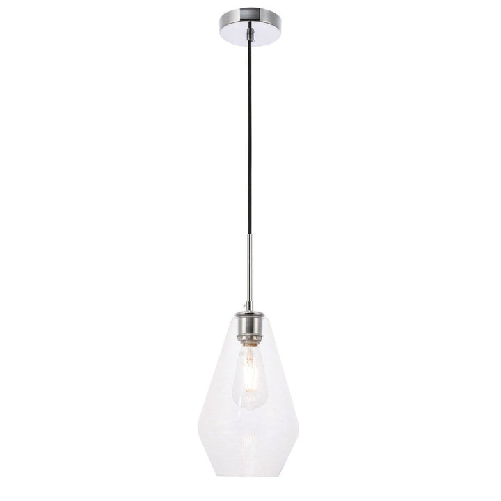 Elegant Gene LD2260C Pendant Light - Chrome And Clear Glass