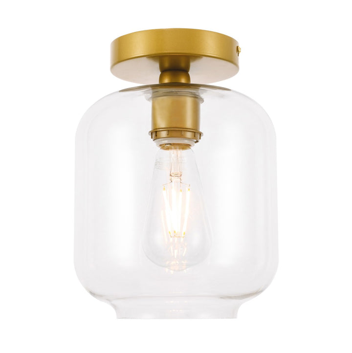 Elegant Collier LD2270BR Ceiling Light - Brass And Clear Glass