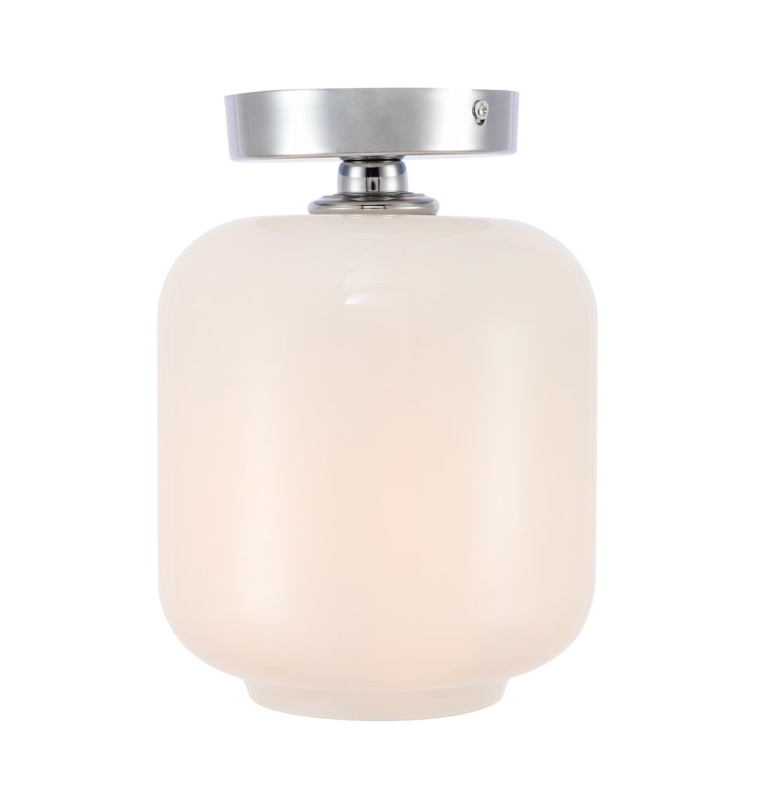 Elegant Collier LD2271C Ceiling Light - Chrome And Frosted White Glass