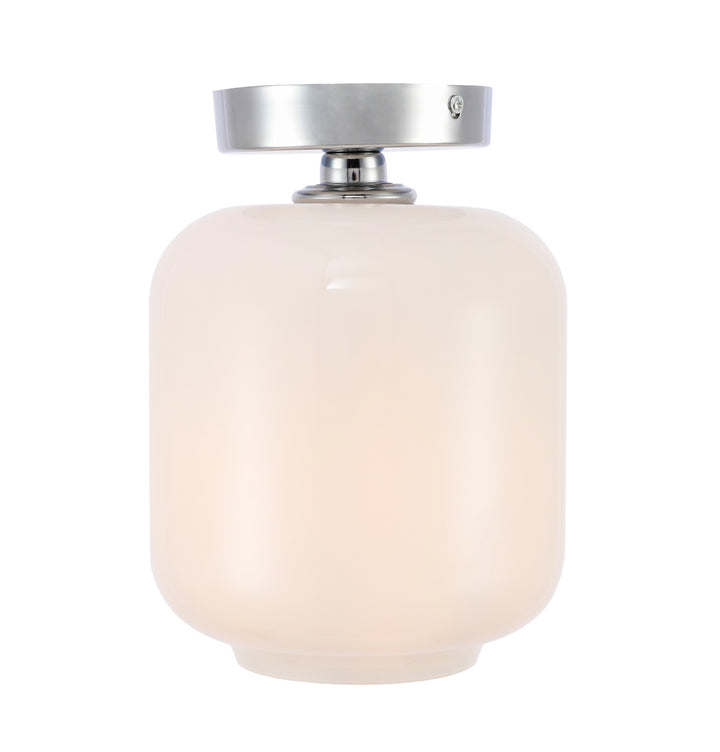 Elegant Collier LD2271C Ceiling Light - Chrome And Frosted White Glass