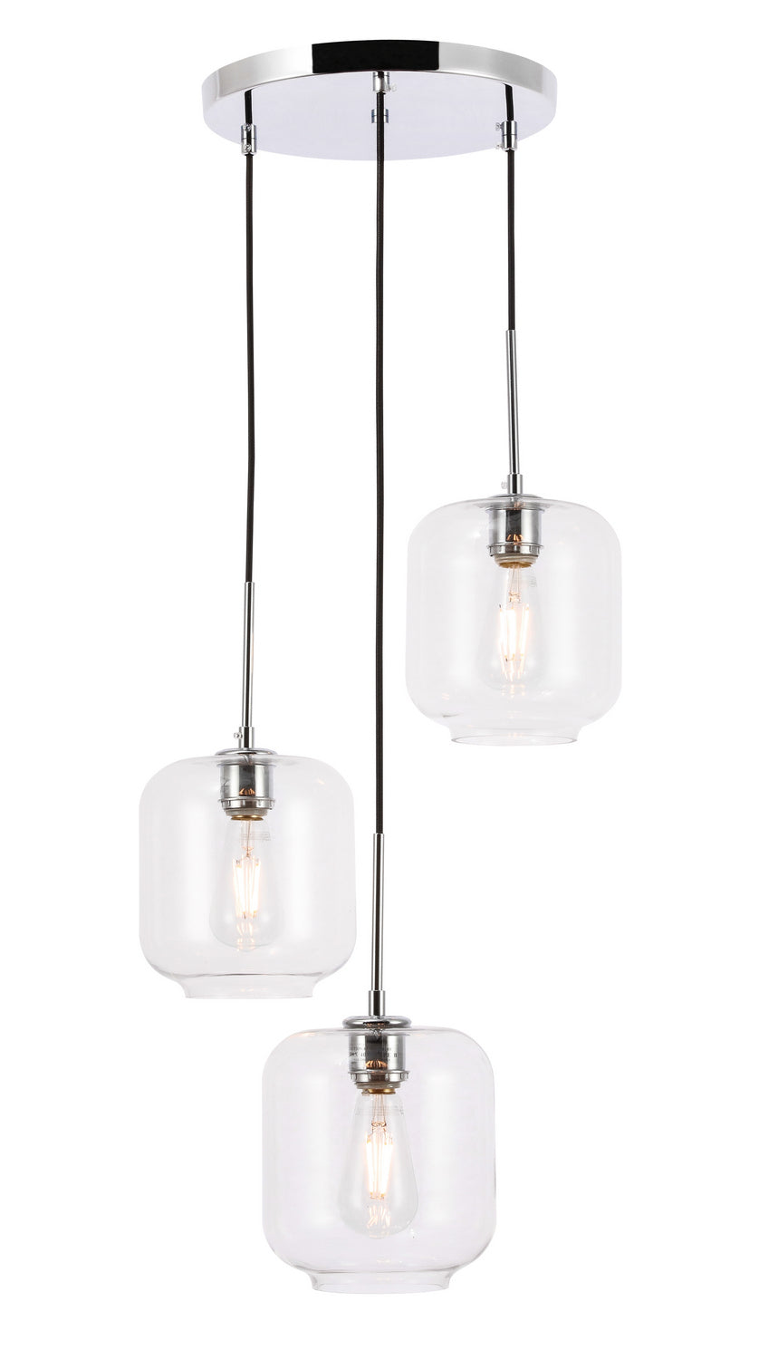 Elegant Collier LD2274C Pendant Light - Chrome And Clear Glass