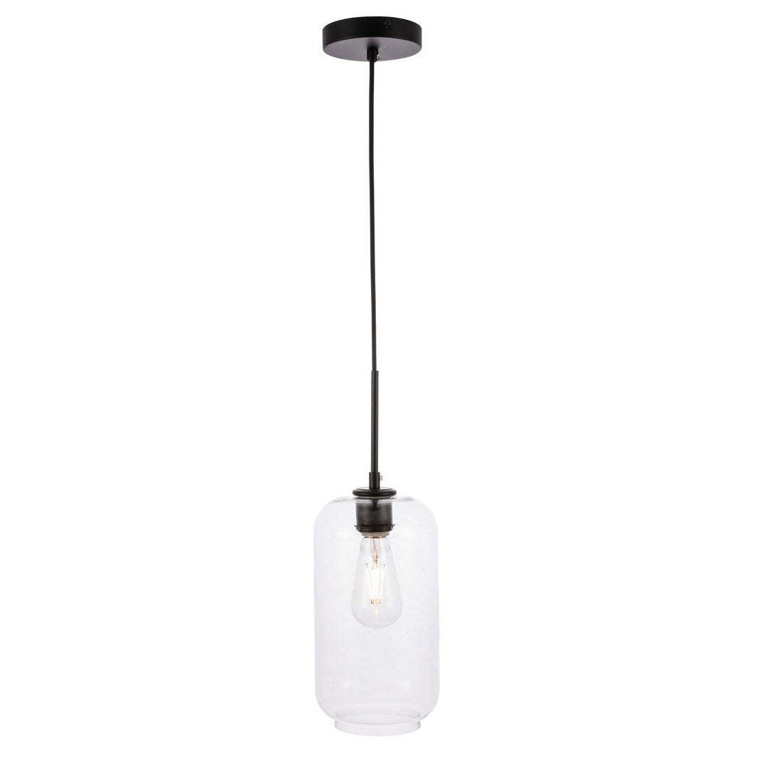 Elegant Collier LD2276BK Pendant Light - Black And Clear Glass