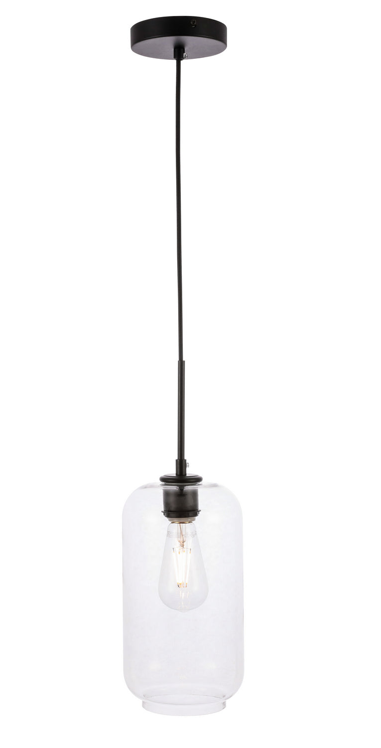 Elegant Collier LD2276BK Pendant Light - Black And Clear Glass