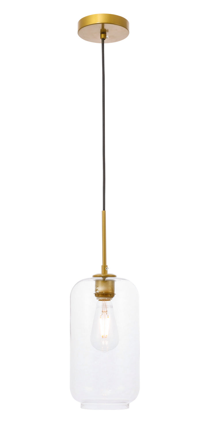 Elegant Collier LD2276BR Pendant Light - Brass And Clear Glass