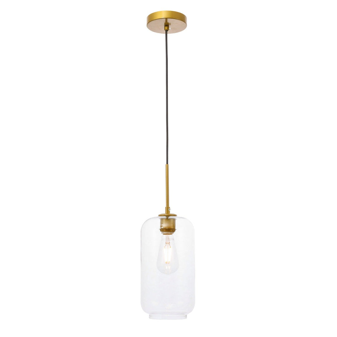 Elegant Collier LD2276BR Pendant Light - Brass And Clear Glass