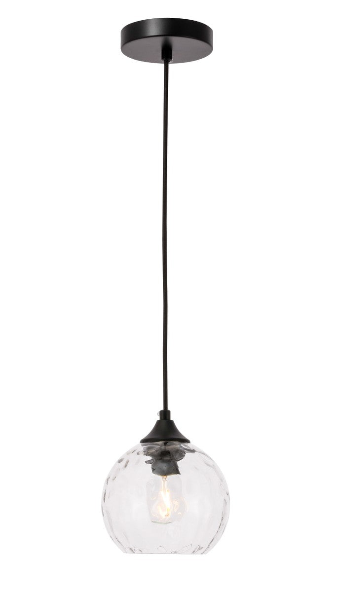 Elegant Cashel LD2280 Pendant Light - Black And Clear Glass