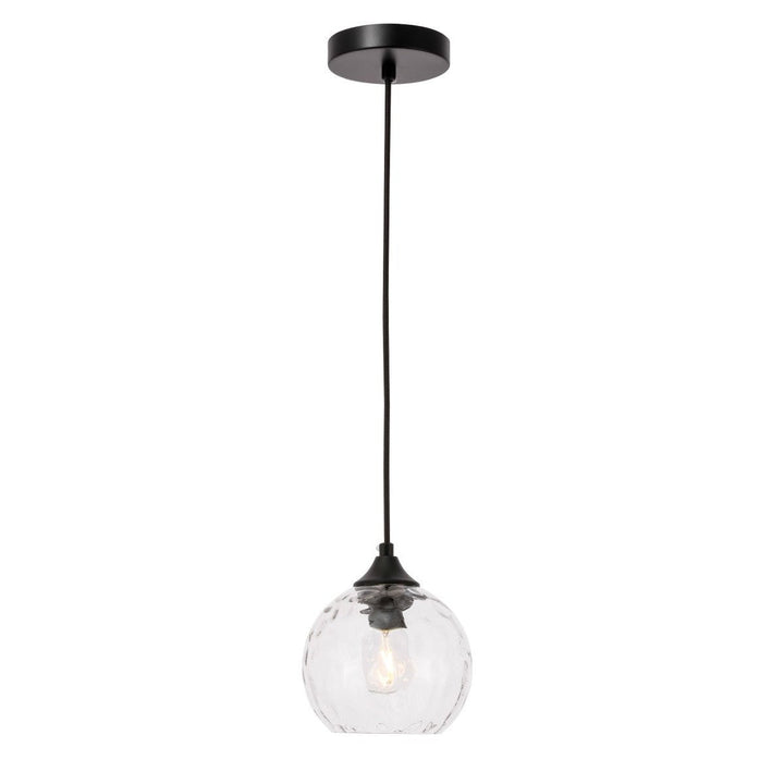 Elegant Cashel LD2280 Pendant Light - Black And Clear Glass