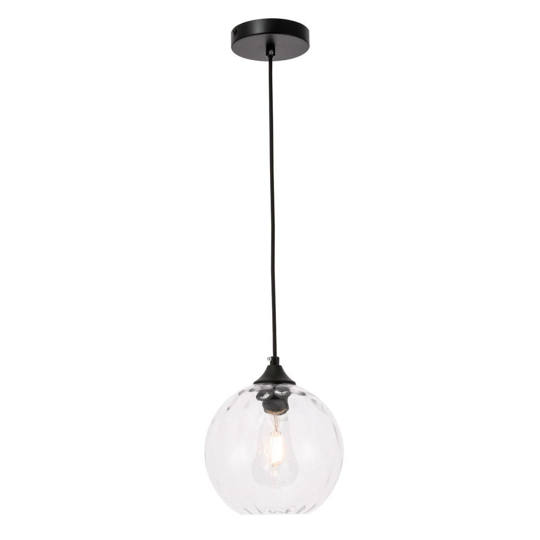 Elegant Cashel LD2281 Pendant Light - Black And Clear Glass