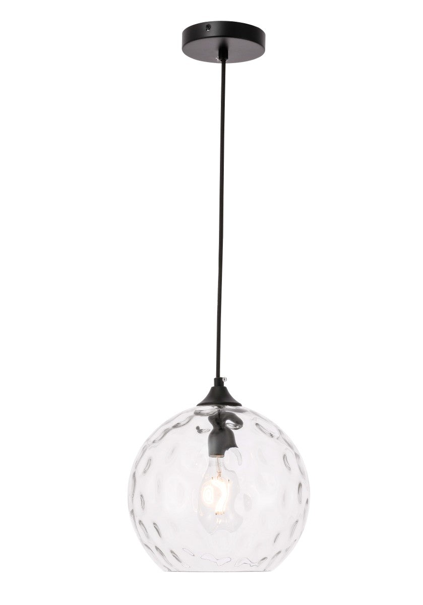 Elegant Cashel LD2282 Pendant Light - Black And Clear Glass