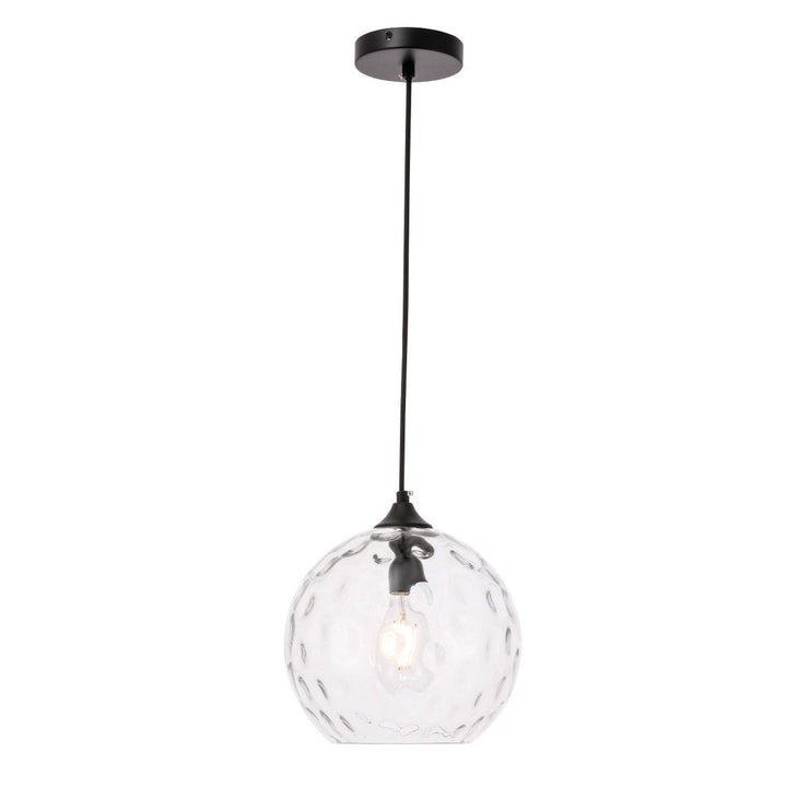 Elegant Cashel LD2282 Pendant Light - Black And Clear Glass