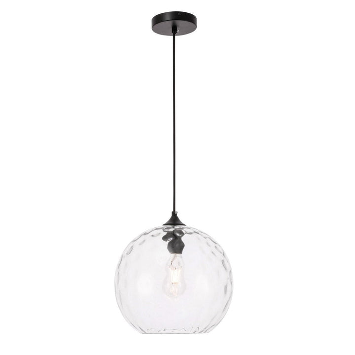 Elegant Gibson LD2283 Pendant Light - Black And Clear Glass