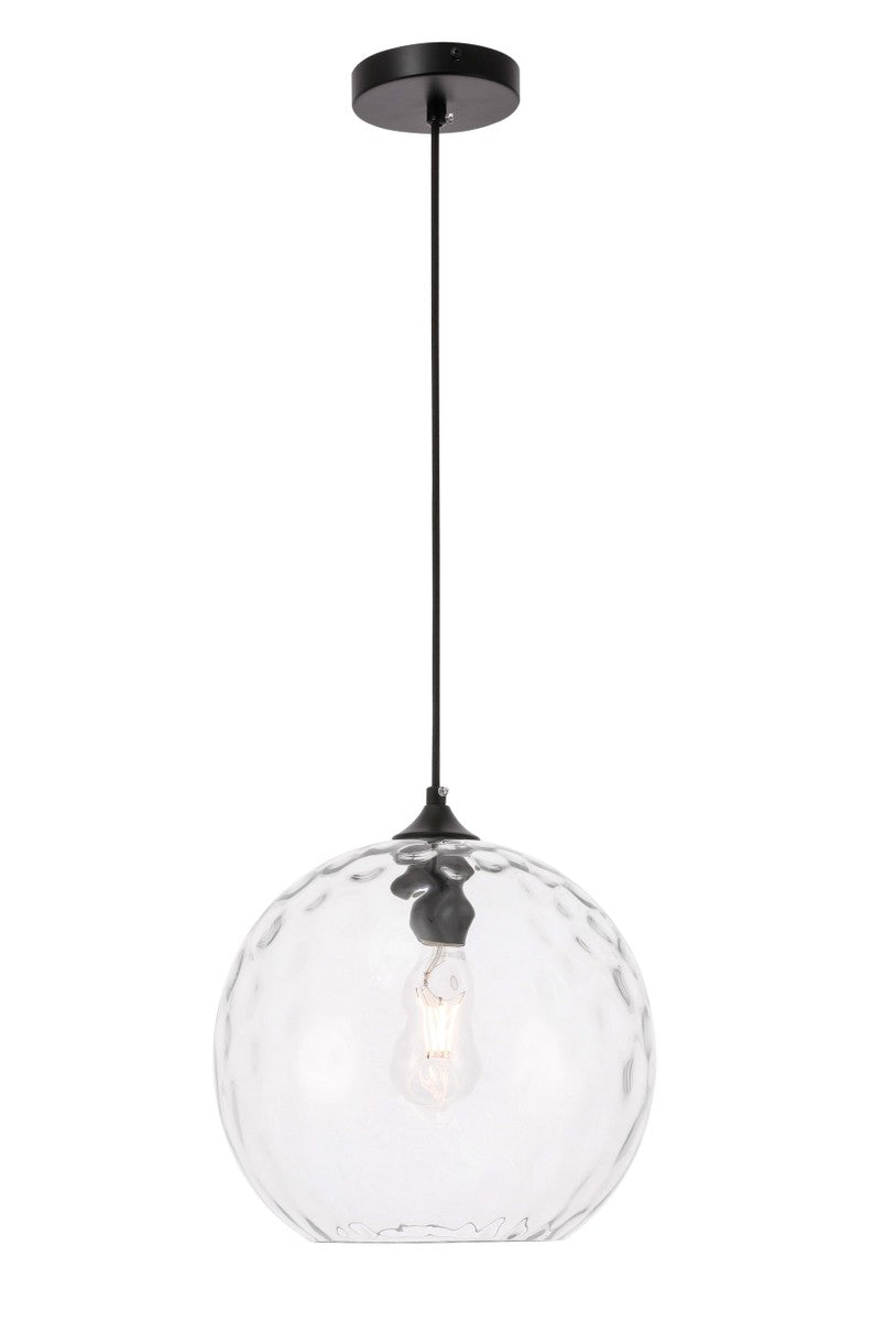 Elegant Gibson LD2283 Pendant Light - Black And Clear Glass