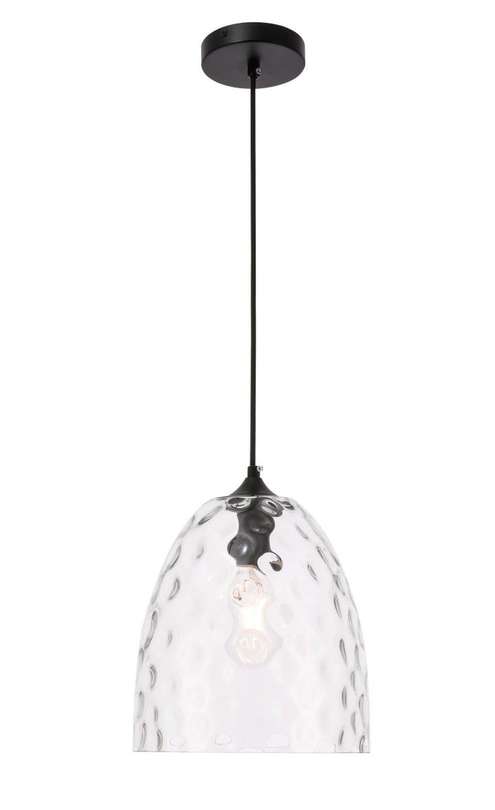 Elegant Gibson LD2284 Pendant Light - Black And Clear Glass