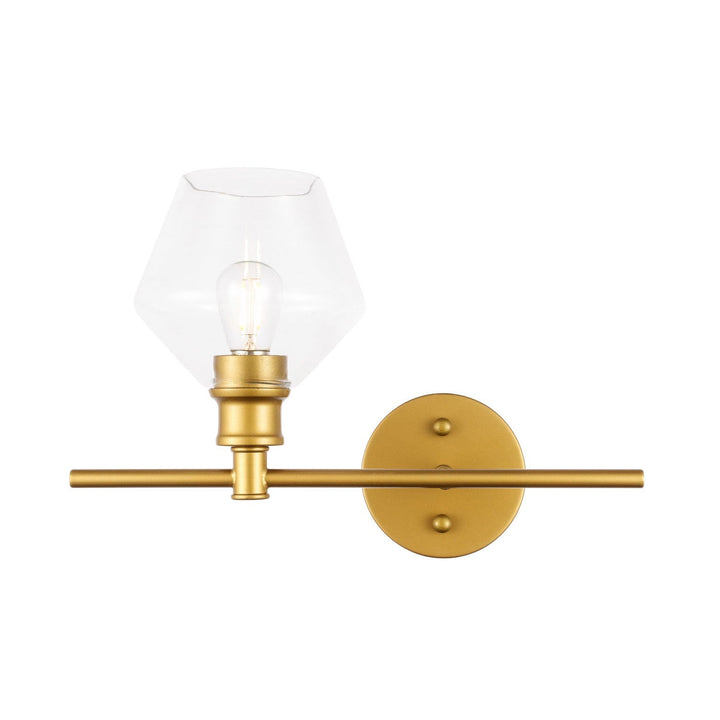 Elegant Gene LD2300BR Wall Sconce Light - Brass And Clear Glass