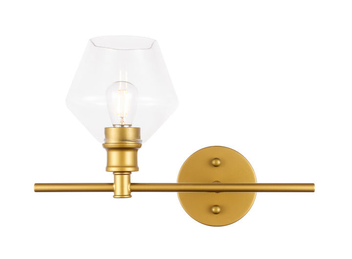 Elegant Gene LD2300BR Wall Sconce Light - Brass And Clear Glass