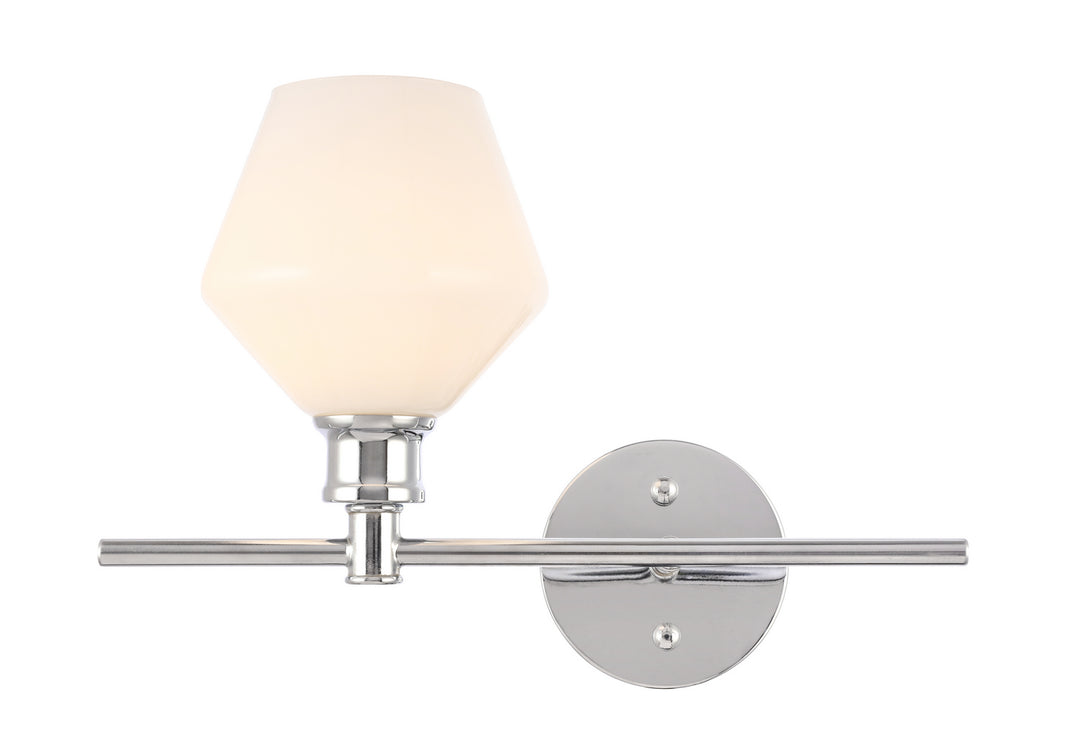 Elegant Gene LD2301C Wall Sconce Light - Chrome And Frosted White Glass