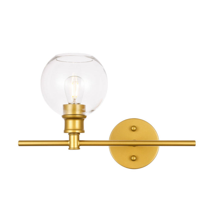 Elegant Collier LD2302BR Wall Sconce Light - Brass And Clear Glass