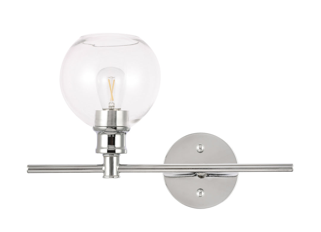 Elegant Collier LD2302C Wall Sconce Light - Chrome And Clear Glass