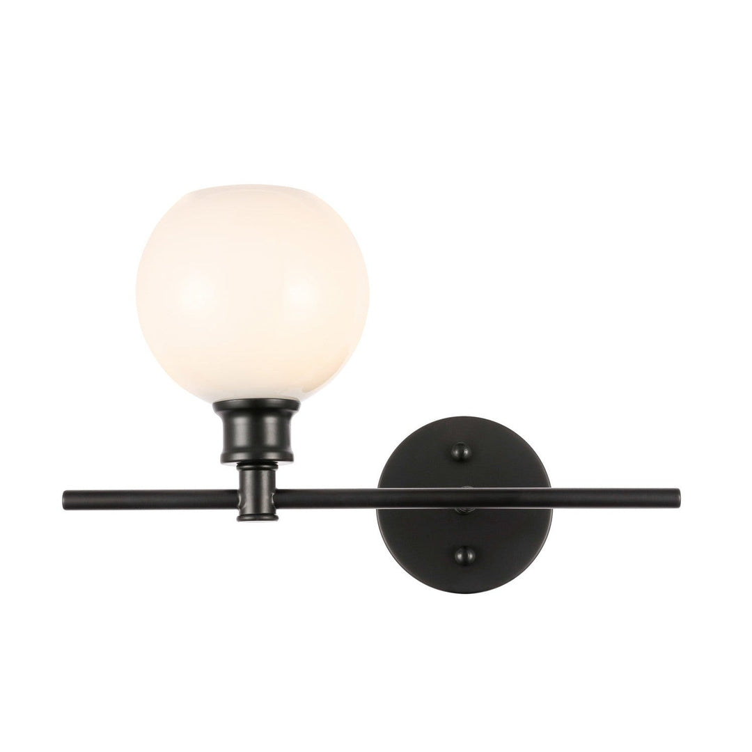 Elegant Collier LD2303BK Wall Sconce Light - Black And Frosted White Glass