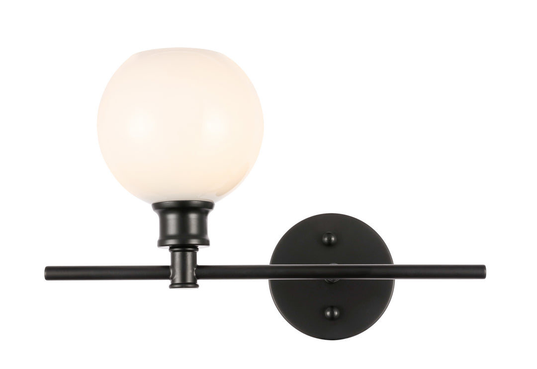 Elegant Collier LD2303BK Wall Sconce Light - Black And Frosted White Glass