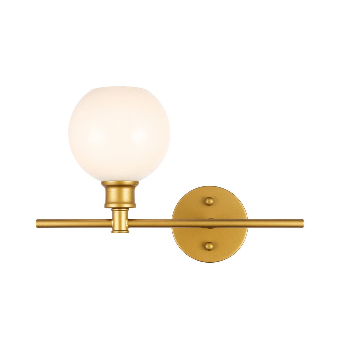 Elegant Collier LD2303BR Wall Sconce Light - Brass And Frosted White Glass