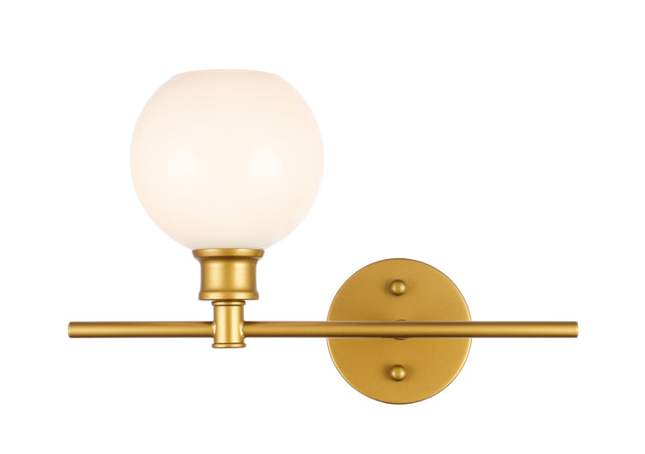 Elegant Collier LD2303BR Wall Sconce Light - Brass And Frosted White Glass