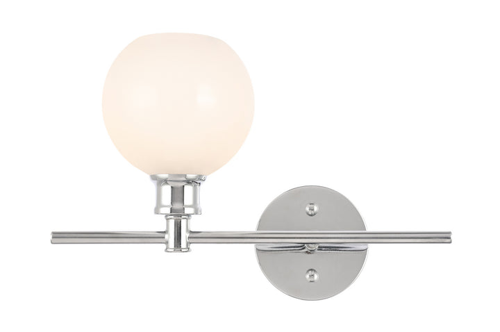 Elegant Collier LD2303C Wall Sconce Light - Chrome And Frosted White Glass