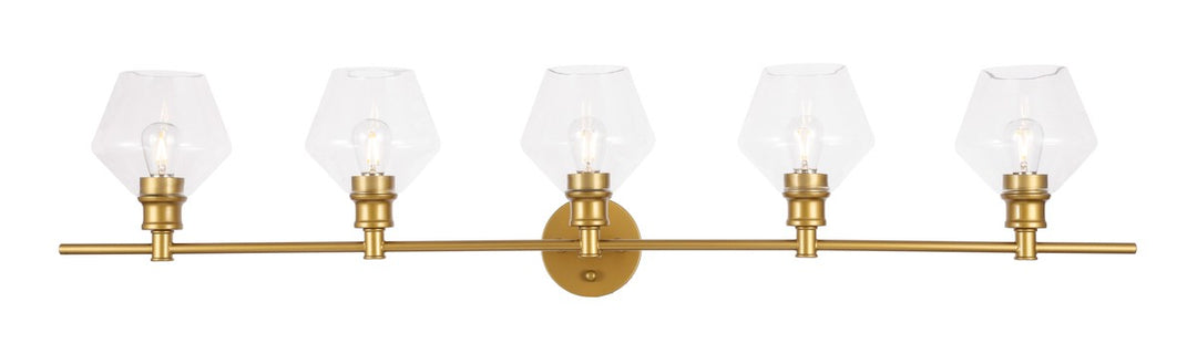 Elegant Gene LD2324BR Bath Vanity Light 8 in. wide - Brass And Clear Glass