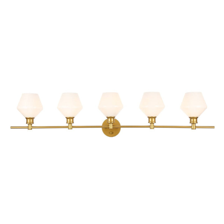 Elegant Gene LD2325BR Bath Vanity Light 8 in. wide - Brass And Frosted White Glass