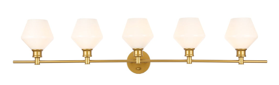 Elegant Gene LD2325BR Bath Vanity Light 8 in. wide - Brass And Frosted White Glass