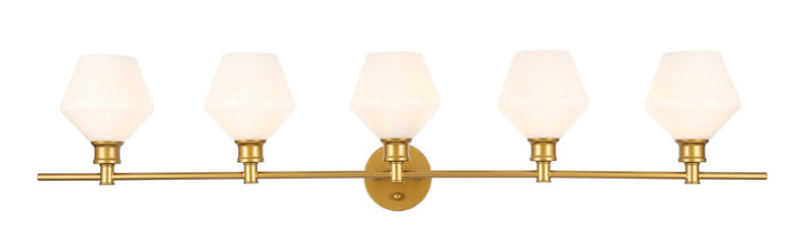 Elegant Gene LD2325BR Bath Vanity Light 8 in. wide - Brass And Frosted White Glass