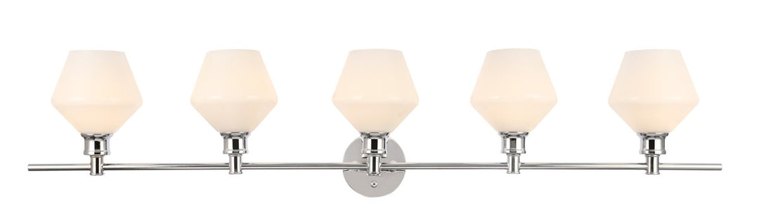 Elegant Gene LD2325C Bath Vanity Light 8 in. wide - Chrome And Frosted White Glass