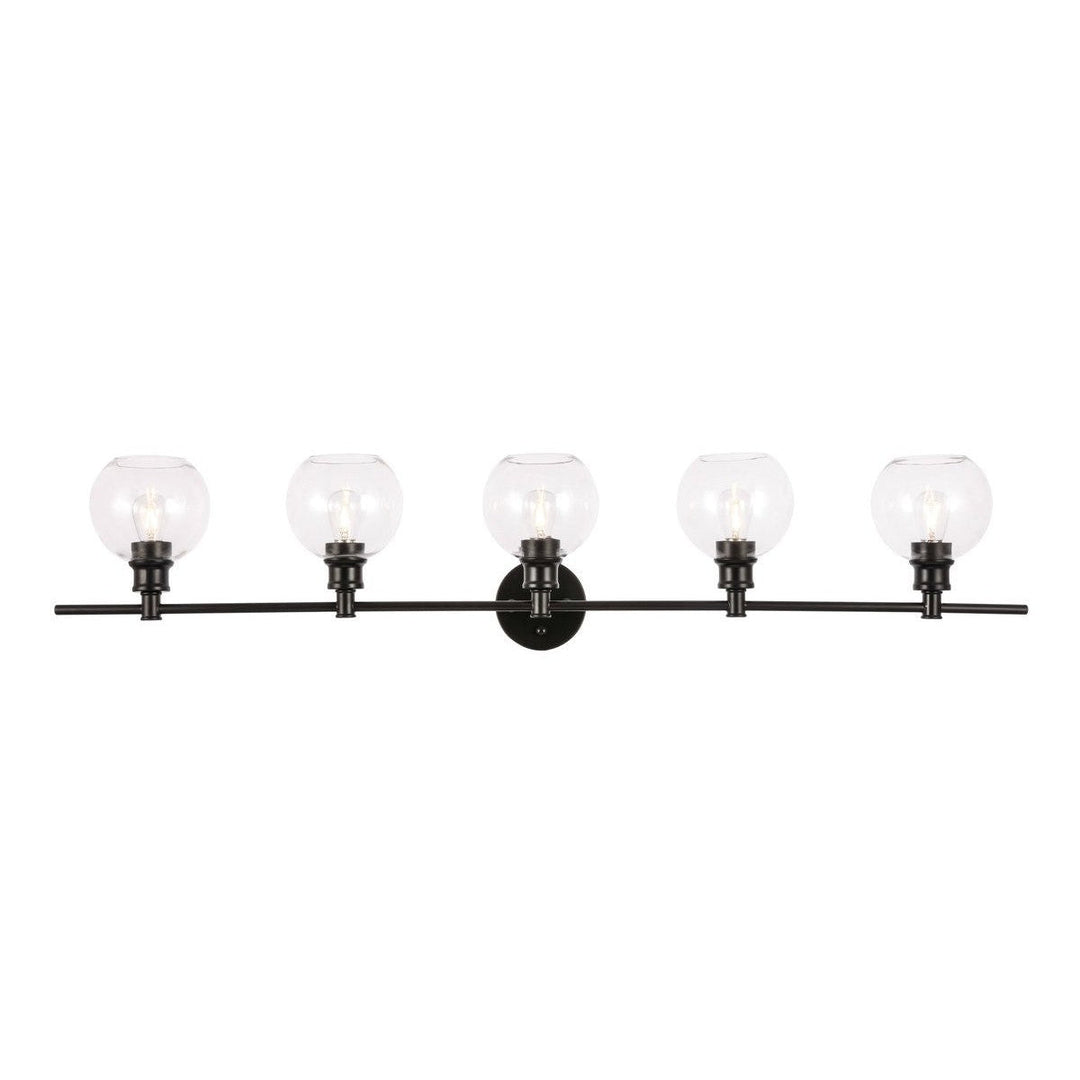 Elegant Collier LD2326BK Bath Vanity Light 8 in. wide - Black And Clear Glass