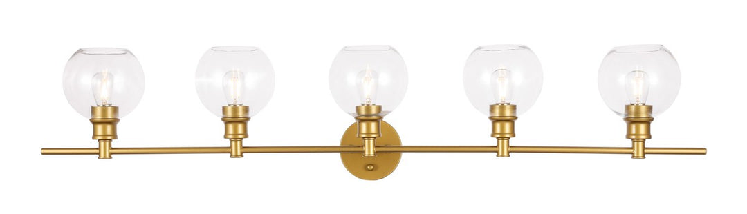 Elegant Collier LD2326BR Bath Vanity Light 8 in. wide - Brass And Clear Glass