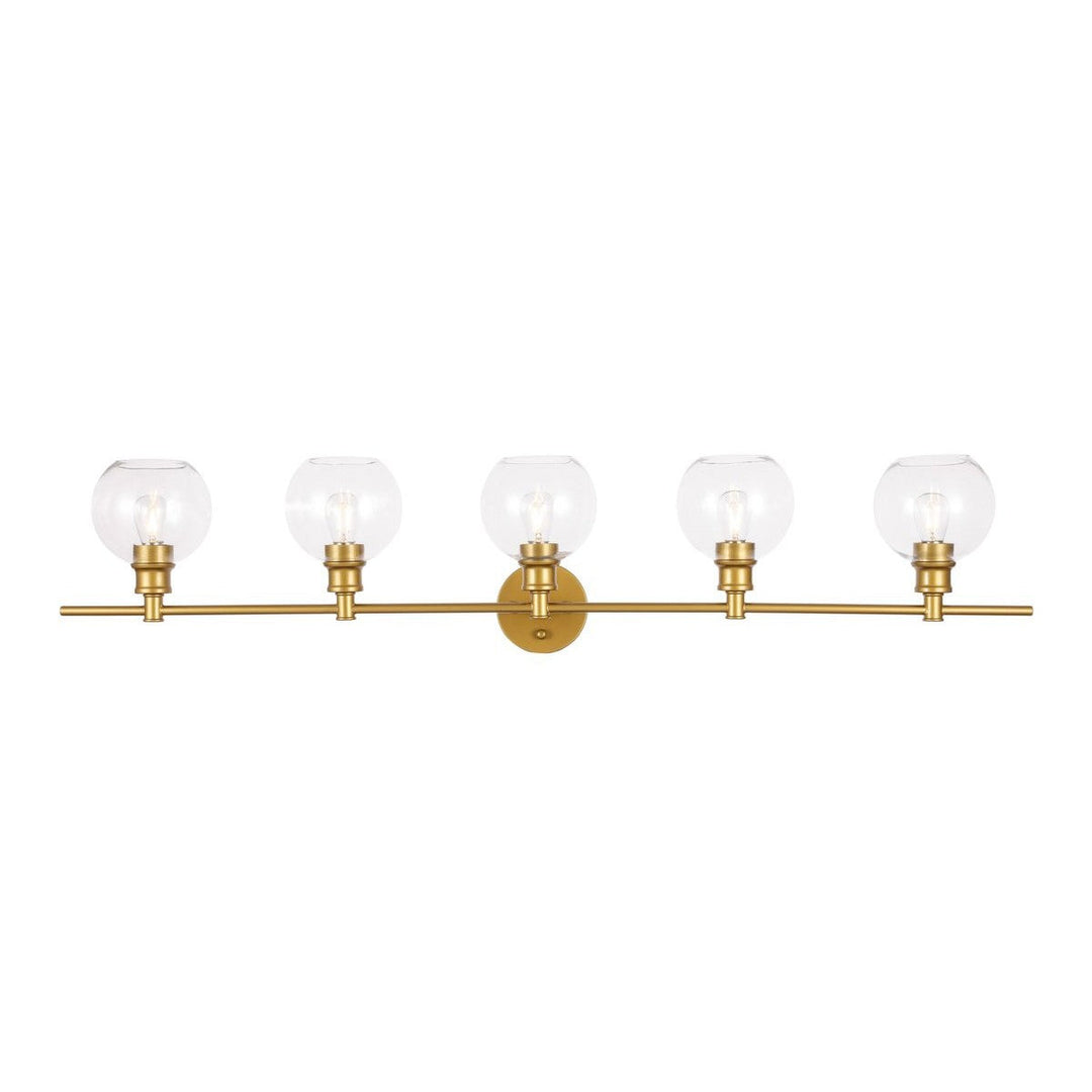 Elegant Collier LD2326BR Bath Vanity Light 8 in. wide - Brass And Clear Glass