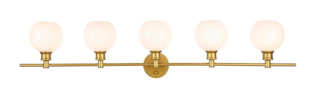 Elegant Collier LD2327BR Bath Vanity Light 8 in. wide - Brass And Frosted White Glass