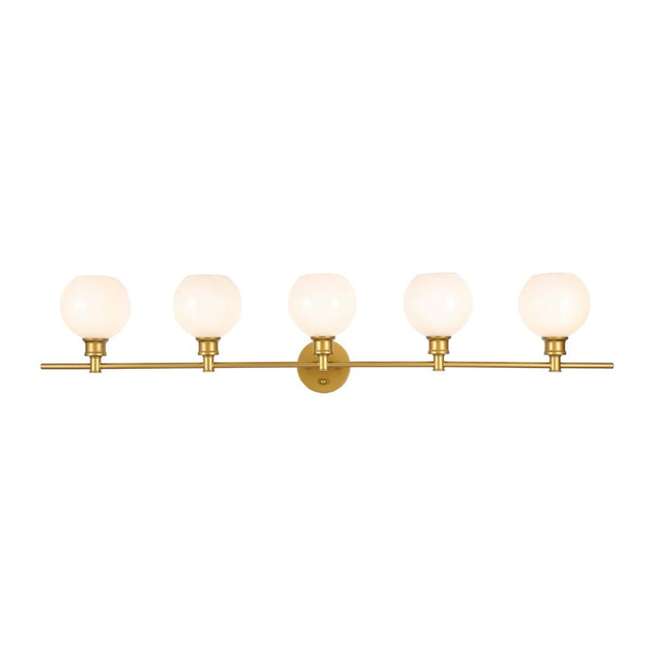 Elegant Collier LD2327BR Bath Vanity Light 8 in. wide - Brass And Frosted White Glass