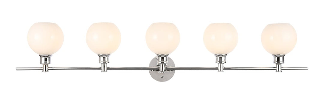 Elegant Collier LD2327C Bath Vanity Light 8 in. wide - Chrome And Frosted White Glass