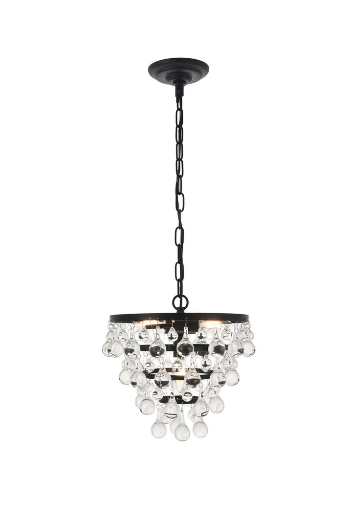 Elegant Kora LD5016D13BK Pendant Light - Black And Clear