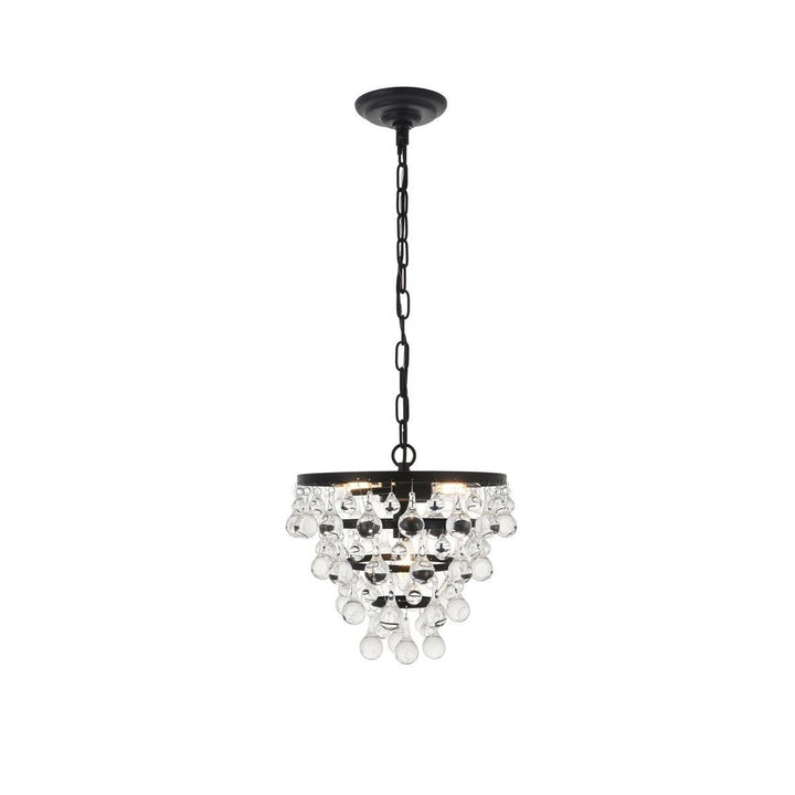 Elegant Kora LD5016D13BK Pendant Light - Black And Clear