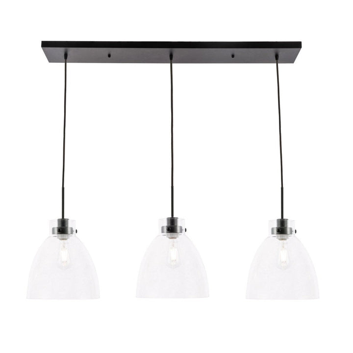 Elegant Frey LD5030D42BK Pendant Light - Black And Clear Glass