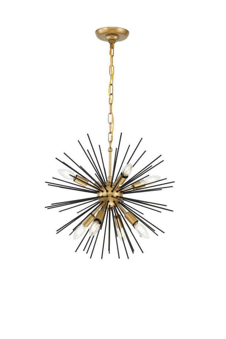 Elegant Timber LD5035D20BK Pendant Light - Brass And Black