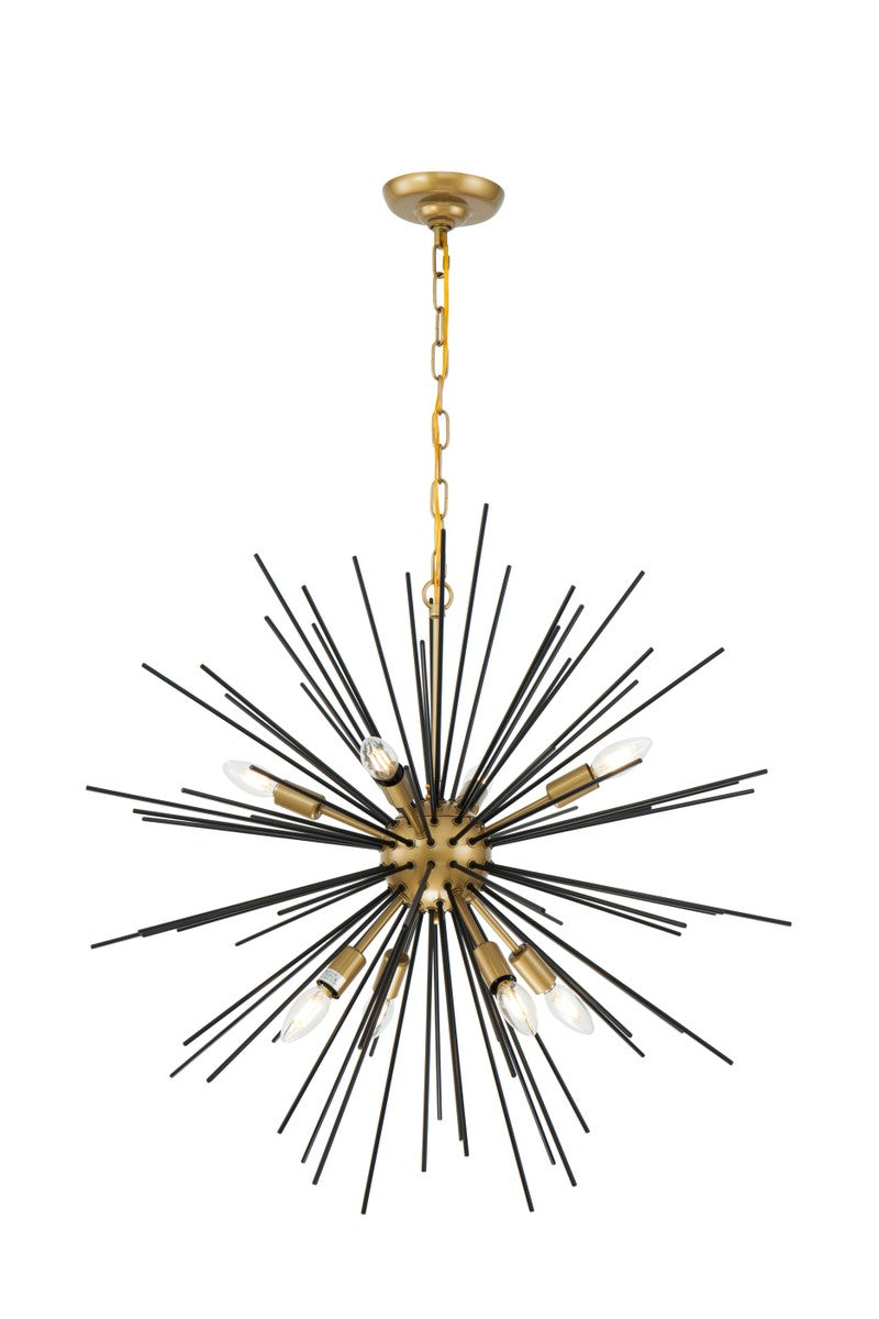 Elegant Timber LD5038D30BK Pendant Light - Brass And Black