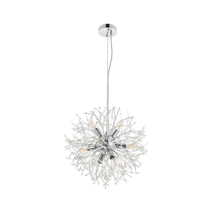 Elegant Flores LD5052D20C Pendant Light - Chrome And Clear