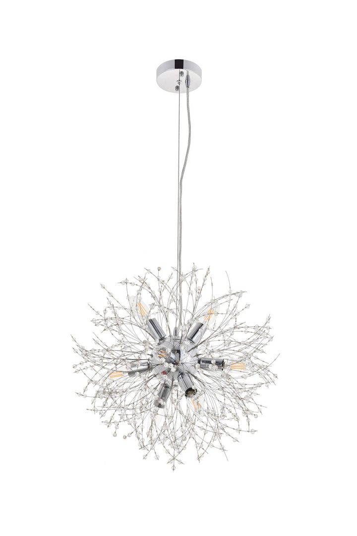 Elegant Flores LD5052D20C Pendant Light - Chrome And Clear