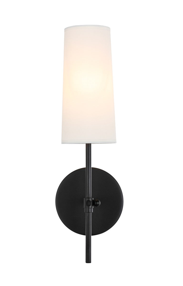 Elegant Mel LD6004W5BK Wall Sconce Light - Black And White Shade