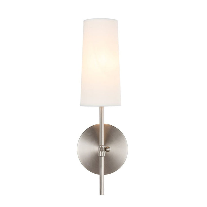 Elegant Mel LD6004W5BN Wall Sconce Light - Burnished Nickel And White Shade