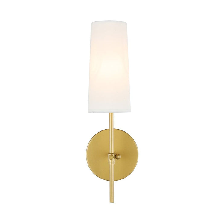 Elegant Mel LD6004W5BR Wall Sconce Light - Brass And White Shade