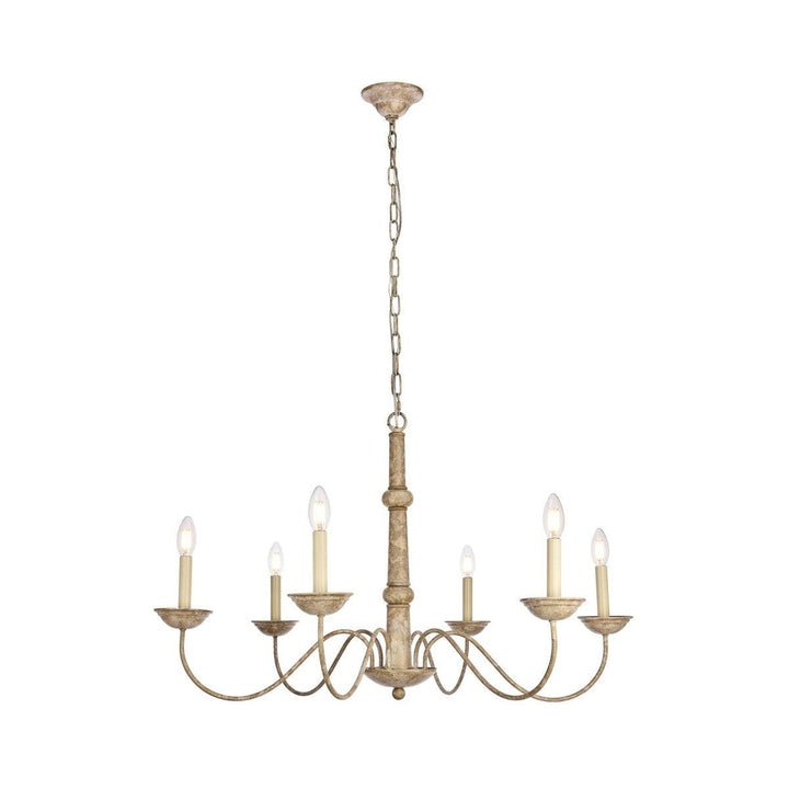 Elegant Merritt LD6007D35WD Chandelier Light - Weathered Dove